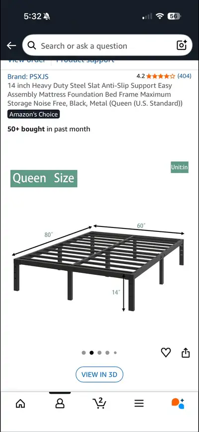 Queen Bedframe and Mattress, View more