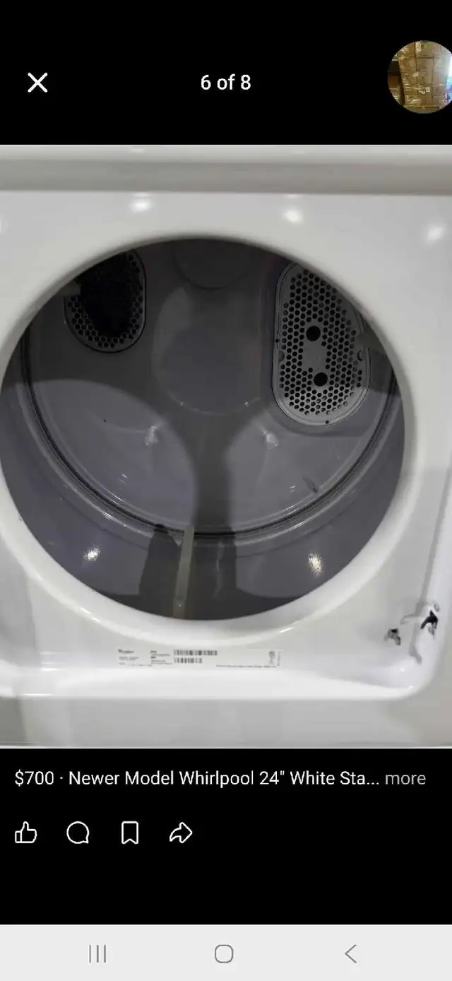 whirlpool 24 w stackable 2 in 1 washer ELECTRIC dryer  in Washers & Dryers in Mississauga / Peel Region - Image 5