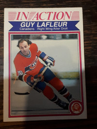 1982-83 O-Pee-Chee Hockey Guy Lafleur "In Action" Card #187