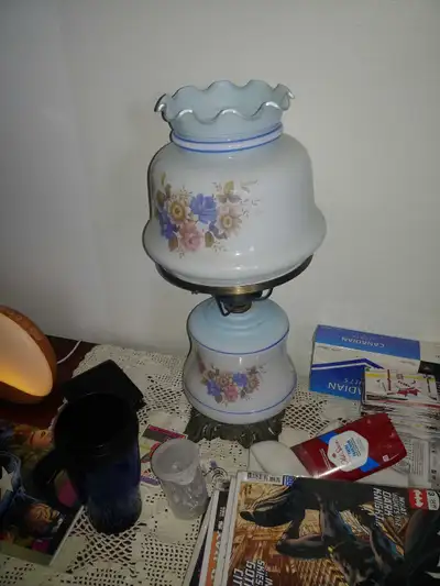 Vintage Floral and Modern Table Lamp Set, View more