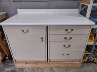White Cabinets and Countertop Workbench