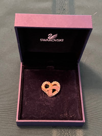 Swarovski Breast Cancer Heart Pin 