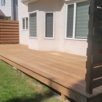 Pressure treated deck starting at $25 a square foot. Composite cedar and hardwood also available. Al...