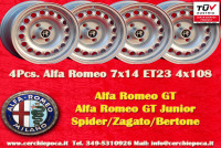 4 pcs. wheels Alfa Romeo GTA 7x14 ET23 105 Coupe,