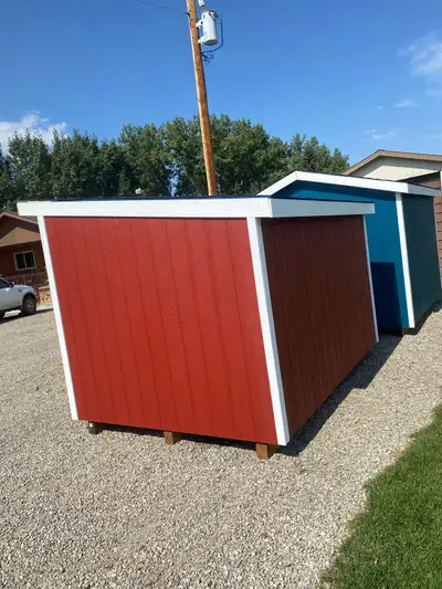 Lean too style garden shed. Built on 4x6 skids with rough cut 2x6 floor with plywood on the floor as...