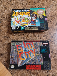 Sim City and Mario All-Stars CIB SNES