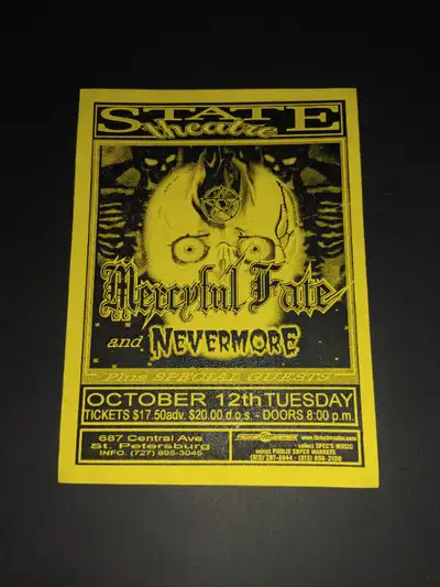 1999 - MERCYFUL FATE / NEVERMORE : MUSIC MEMORABILIA, View more