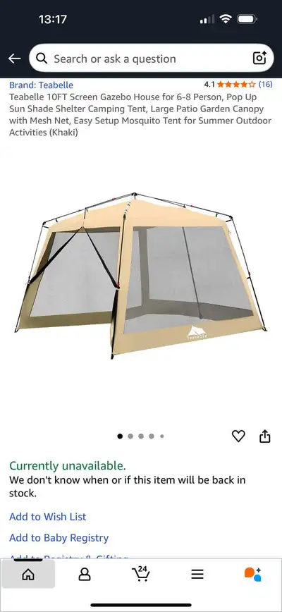 Teabelle 10FT Screen Gazebo Tent – Khaki, View more