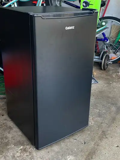 galanz black fridge with freezer section , View more