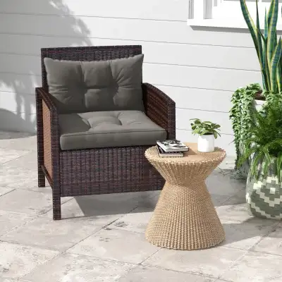 2-Piece Back and Seat Cushion Pillows Replacement, Button Tufted, View more