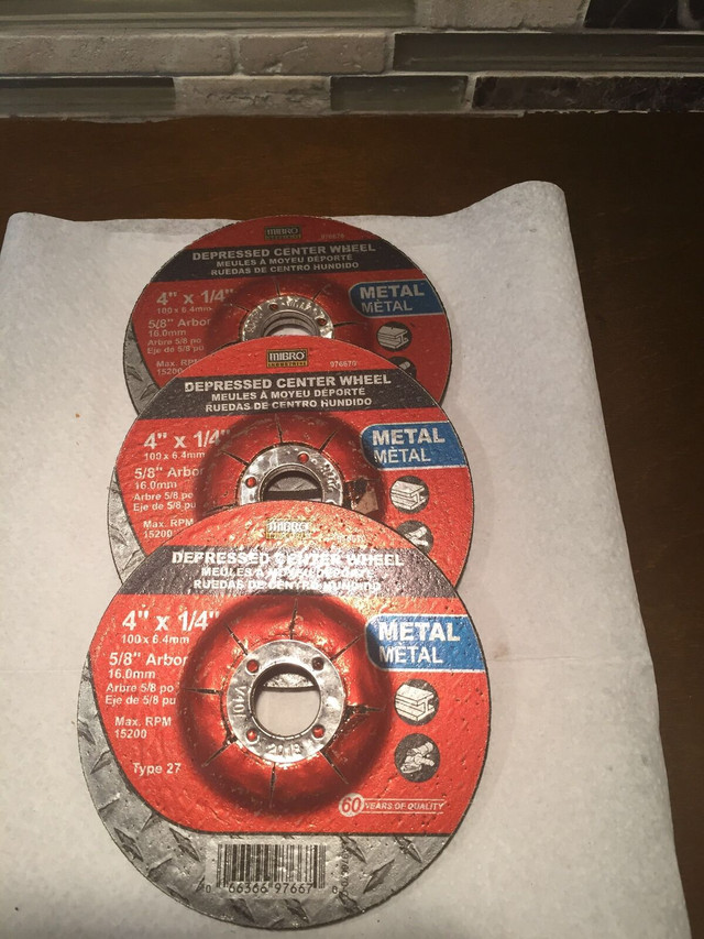 3 x Mibro 4”x1/4”x5/8” Cut-Off Grinding Wheel Metal 976670 in Hobbies & Crafts in Mississauga / Peel Region