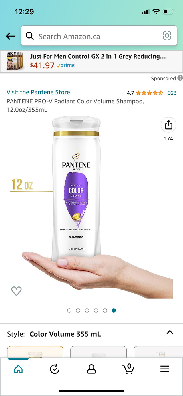 PANTENE PRO-V Radiant Color Volume Shampoo, 12.0oz/355mL in Bathwares in City of Toronto - Image 3