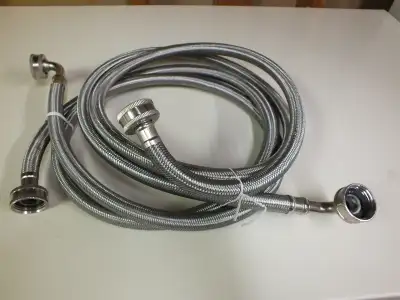 HIGH PRESSURE STAINLESS STEEL WASHING MACHINE CONNECTOR HOSES, View more
