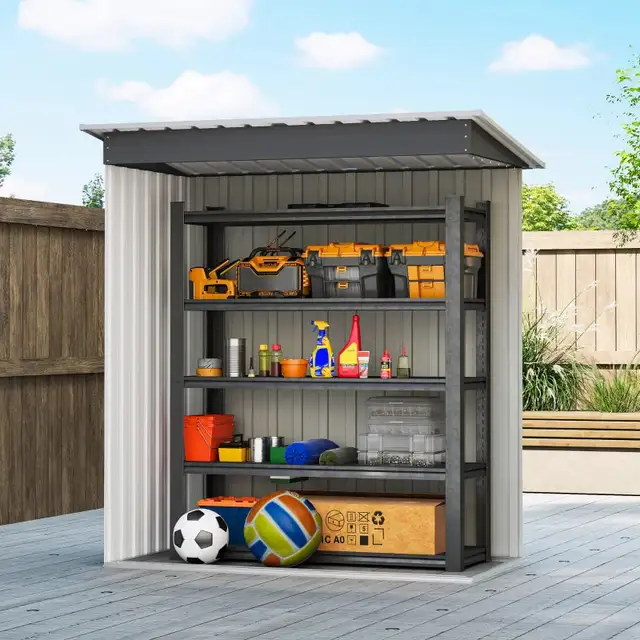 5 x 3 FT Outdoor Storage Shed with Sliding Door and Sloped Roof in Outdoor Tools & Storage in Markham / York Region - Image 7