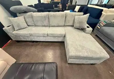 Grey Corduroy Sectional Sofa, View more
