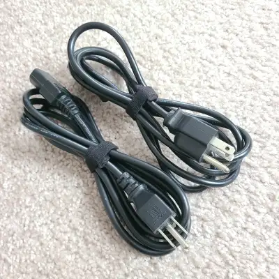 Computer Monitor TV Replacement Power Cord - 6-Foot, Black (2 pcs): - 18 AWG (American wire gauge) u...