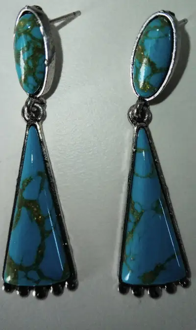 New turquoise earrings, View more