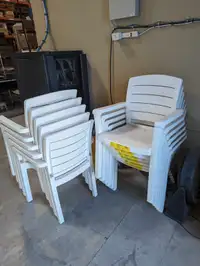 10 patio chairs, good condition. 