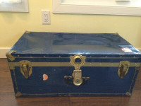 Antique Metal Steamer Trunk