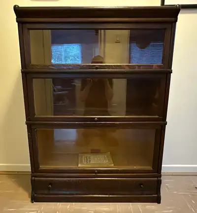 Antique Oak Barrister Bookcase, View more
