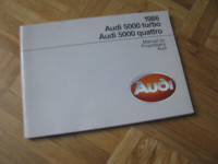 Guide / Manuel du propriétaire Audi 5000 Turbo Quattro 1986