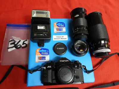 Professionally Serviced Canon A-1 35mm SLR FILM camera packages. Updated: November 14, 2025 Please n...