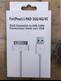 Apple iPhone 3 3s 4 4s iPod iPad USB cable 30 pin dock connector