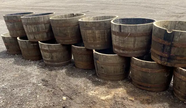 Oak  Barrel Planters - starting $29 in Outdoor Décor in Oshawa / Durham Region - Image 3