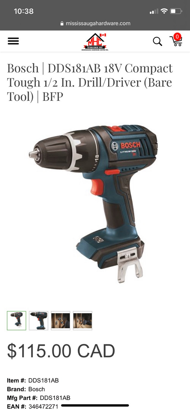 Bosch | DDS181AB 18V Compact Tough 1/2 In. Drill/Driver in Power Tools in Calgary - Image 4