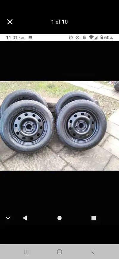 Set of 4 DUNLOP winter tires rims 225 65 17) pattern (5×127) TPMS DODGE CARAVAN + JOURNEY