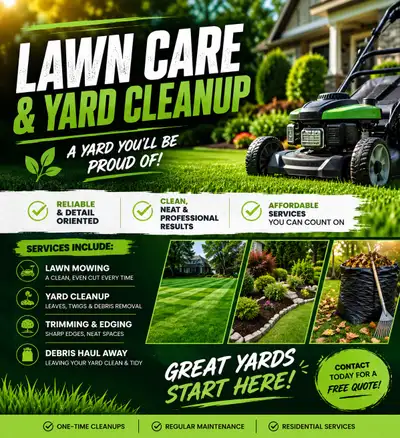 lawn care and yard clean up, View more