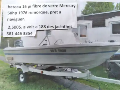 2500$ avec remorque tout en très bon état