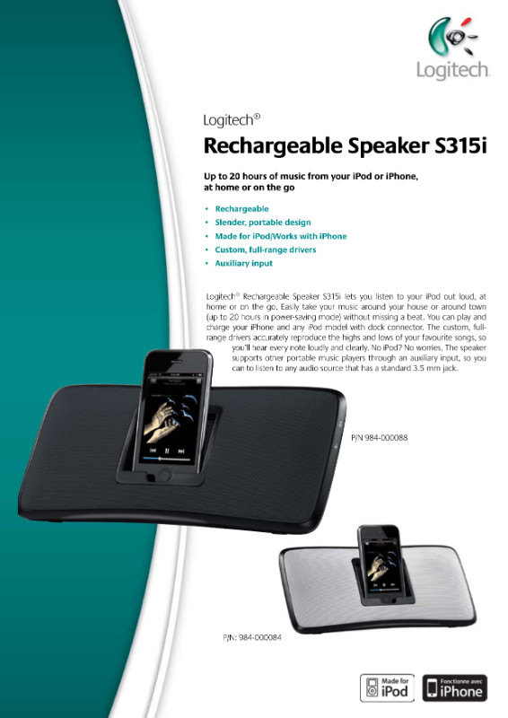 Haut-parleur - Logitech S315i rechargeable - Speaker dans Appareils électroniques  à Ville de Montréal - Image 3