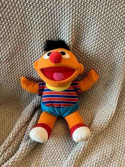 Vintage 90's Sesame Street Tickle Me Ernie Doll