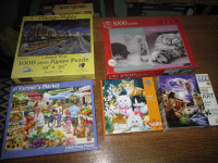 (5) JIGSAW 1000 PIECE PUZZLES,ALL COMPLETE,NO MISSING PIECES