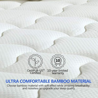 King size bamboo top hybrid mattress 