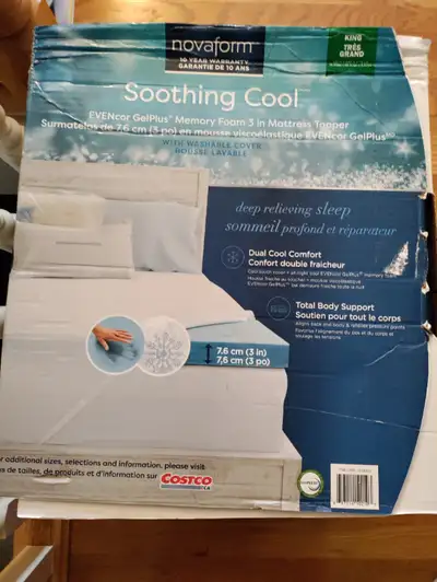 New Novaform EVENcor GelPlus Memory foam 3" mattress topper sale, View more