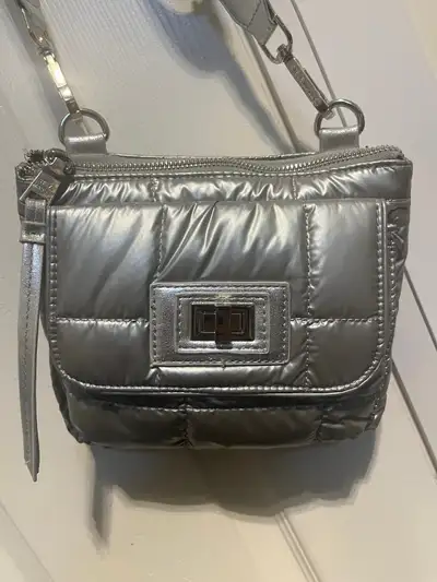 Steve Madden silver puffer crossbody bag, View more