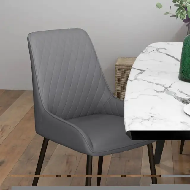 PU Leather Kitchen Chair with Metal Legs for Dining Room, Livin in Chairs & Recliners in Markham / York Region - Image 6