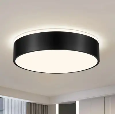 Black Modern LED Flush Mount Ceiling Light (Round), View more