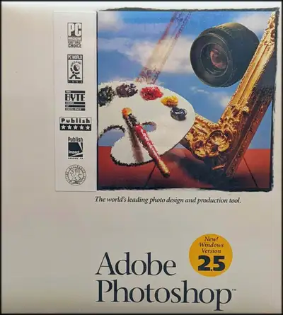 Photoshop 2.5 for windows on 3.5" floppy disks & Inside Guide, View more