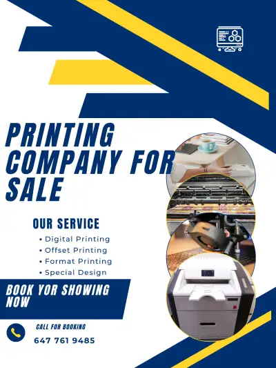 PRINTING BUSINESS FOR SALE – MISSISSAUGA ESTABLISHED | PROFITABLE | PRIME LOCATION Are you ready to...