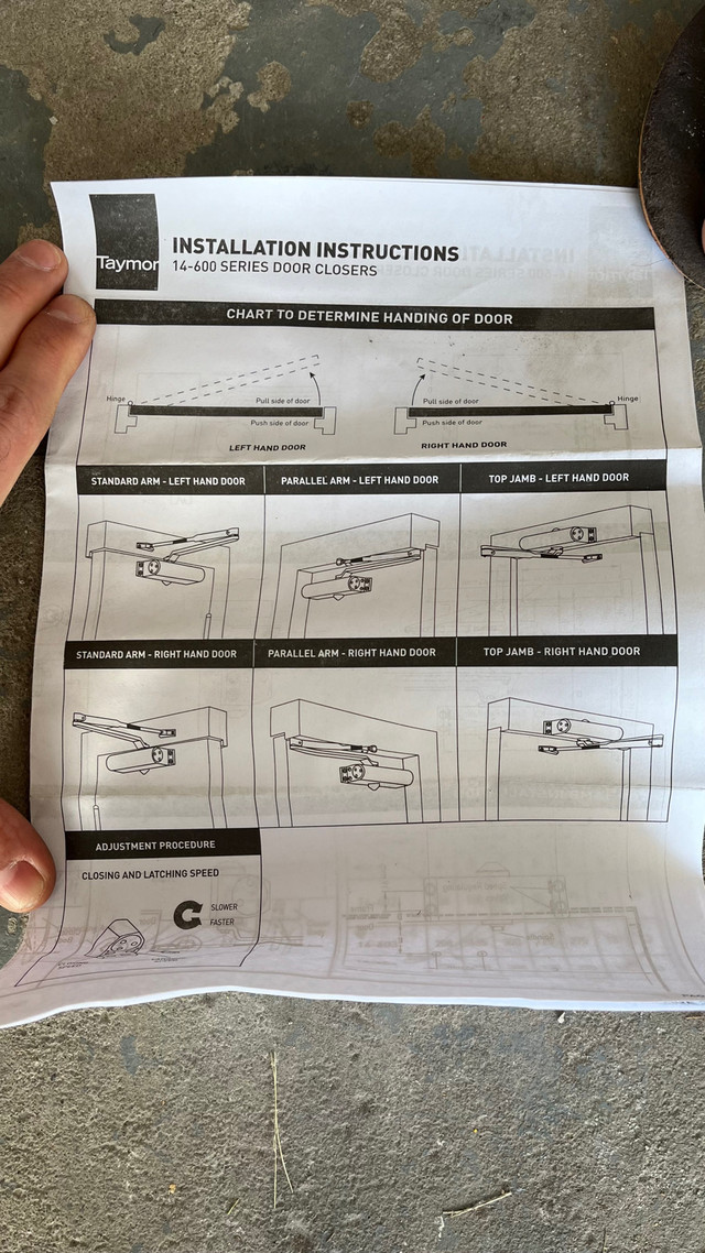 Taymor 14-600 series door closer in Hardware, Nails & Screws in Mississauga / Peel Region - Image 2