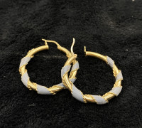 14K Yellow Gold 6.05GM Twisted Hoop Earrings $395