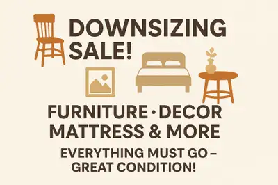 Moving Sale – Furniture//Mattress/Decor Everything Must Go ASAP, View more