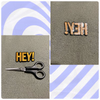“HEY” – Iron-On Clothes Patch