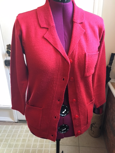 Red Cardigan Warm sz L, View more