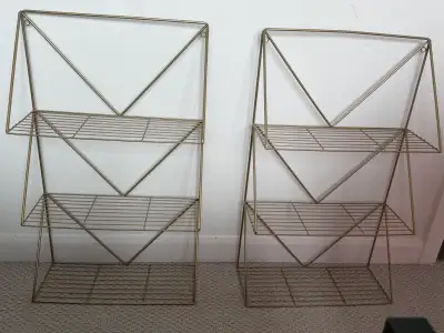 2x Gold 3-Tier Wall Shelves, View more