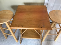 Tea table and bar stools