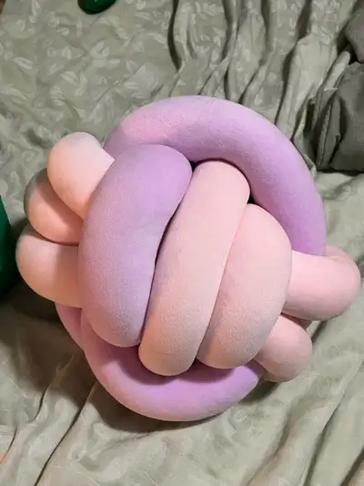 Pink and Peach Knot Pillow, View more